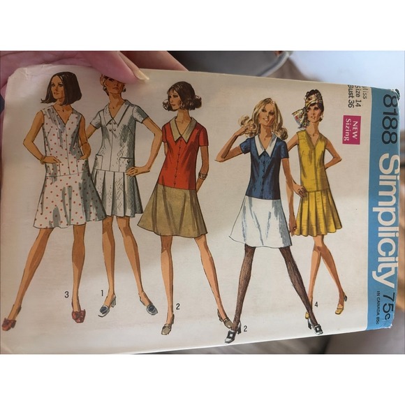 Simplicity Other - Vtg 60's Simplicity 8188 LONG TORSO DRESS PLEATED SKIRT Sewing Pattern Women 14
